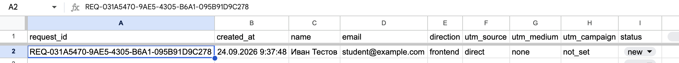Google Sheet.