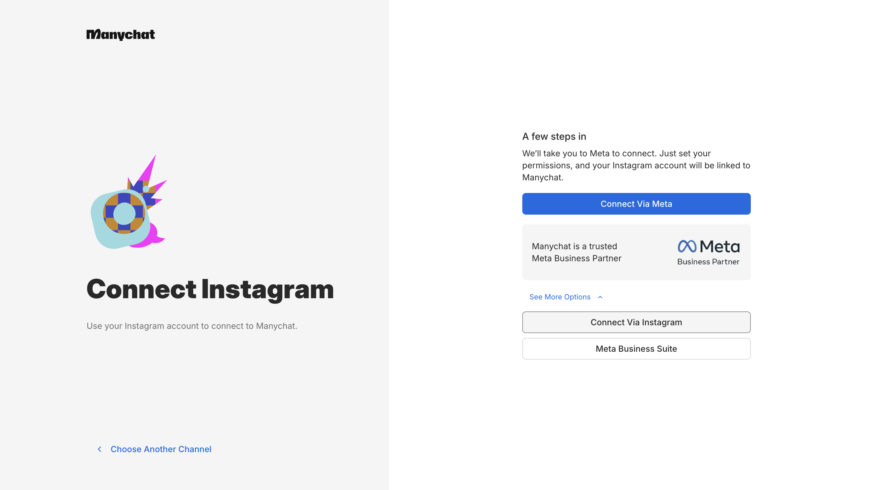 Connect Instagram: раскрыты варианты Connect Via Instagram и Meta Business Suite.