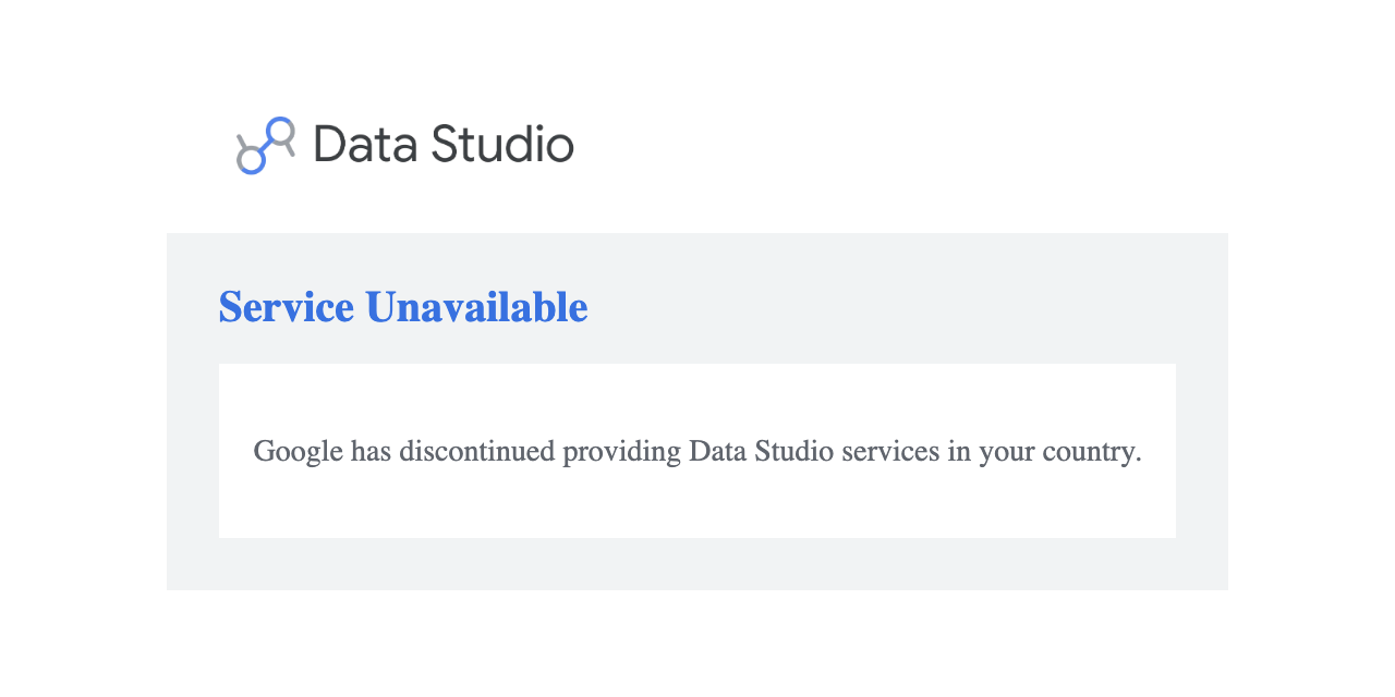 lookerstudio.google.com из России: «Service Unavailable».