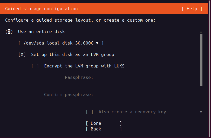 Автоматическая разметка виртуального диска Ubuntu