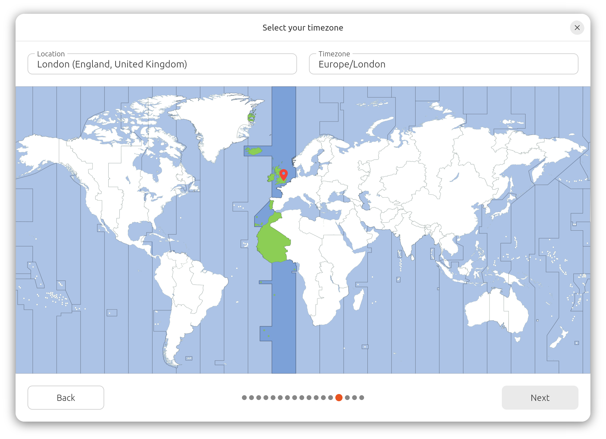 Выбор часового пояса Ubuntu
