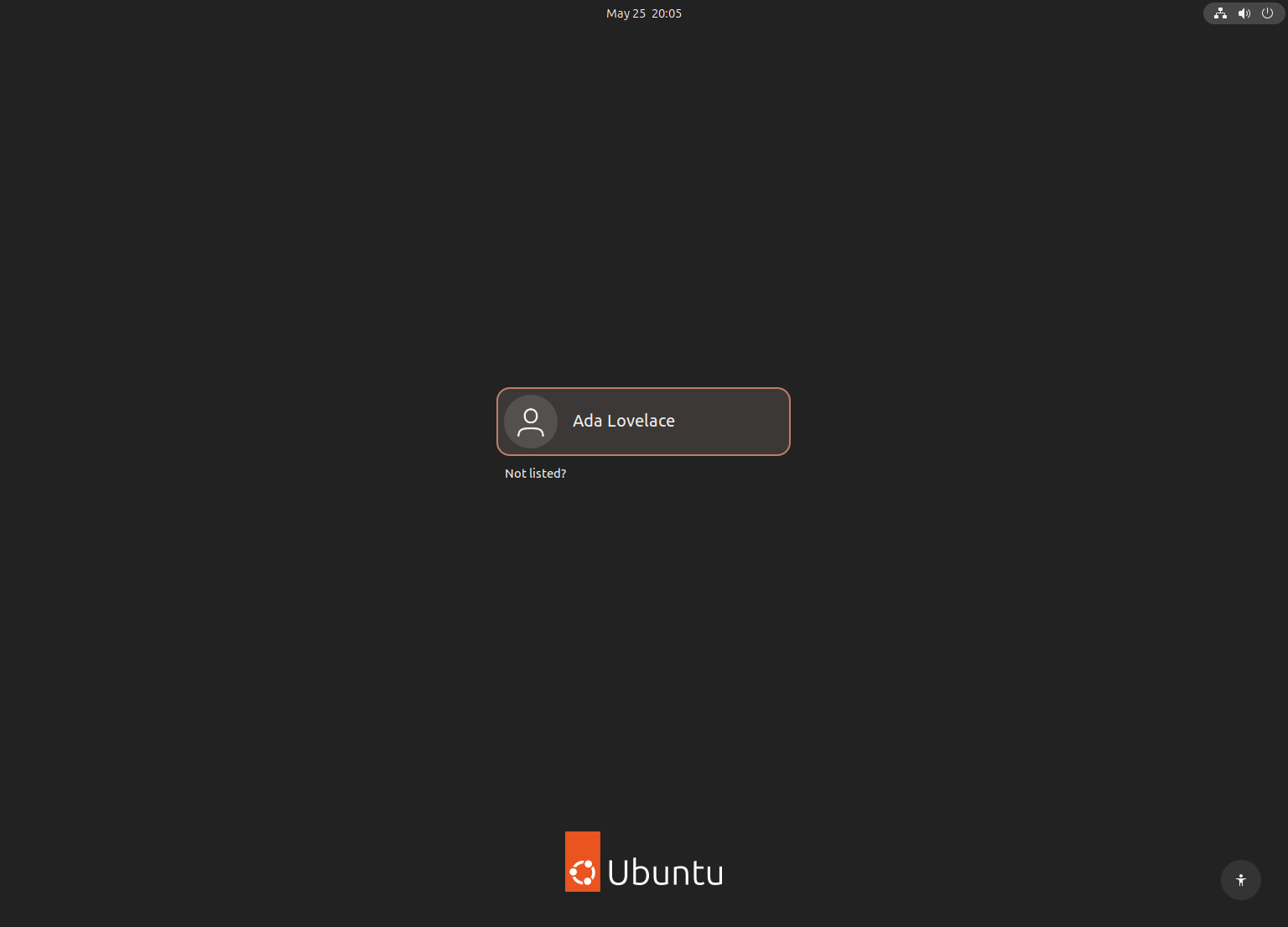 Экран входа Ubuntu